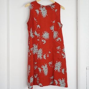 Red and Blue Floral Shift Dress